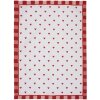Clayre & Eef LVT42-1 Kuchyňská utěrka se vzorem srdce bílá červená 50x70 cm