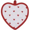 Clayre & Eef LVT45 Chňapka se srdíčkovým vzorem červená bílá 20x20 cm