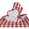 Clayre & Eef LVT45 Chňapka se srdíčkovým vzorem červená bílá 20x20 cm