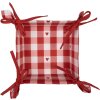 Clayre & Eef LVT47 Košík na chléb Srdce 35x35x8 cm Červená Bílá