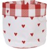 Clayre & Eef LVT50 Košík na chléb se srdcovým vzorem červený bílý Ø 15x16 cm