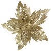 Clayre & Eef 65813 Vánoční dekorace Flower Gold Ø 23x5 cm