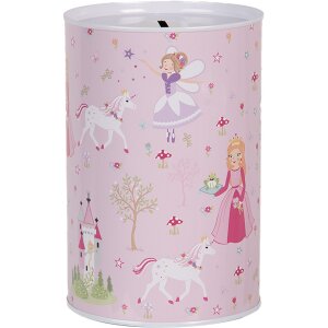Clayre & Eef 6BL0159 Princeznovská pokladnička růžová Ø10x15 cm