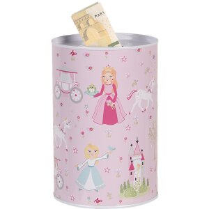 Clayre & Eef 6BL0159 Princeznovská pokladnička růžová Ø10x15 cm