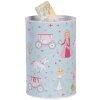 Clayre & Eef 6BL0160 Modrá pokladnička ve venkovském stylu Ø 10x15 cm
