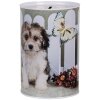 Clayre & Eef 6BL0163 Pokladnička na peníze Dog Ø 10x15 cm bílá hnědá