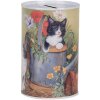 Clayre & Eef 6BL0168 Pokladnička na peníze s motivem kočky Ø 8x13 cm venkovský styl
