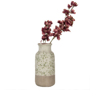 Clayre & Eef 6CE1929L Váza keramická zelená Ø 15x32 cm venkovský styl