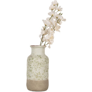 Clayre & Eef 6CE1929M Zelená keramická váza ve venkovském stylu Ø 14x26 cm