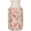 Clayre & Eef 6CE1930M Váza béžovo-růžová s květinovým vzorem Ø 14x26 cm Keramika