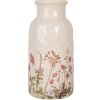 Clayre & Eef Váza 6CE1932L Béžová růžová Ø 15x32 cm Keramika ve venkovském stylu