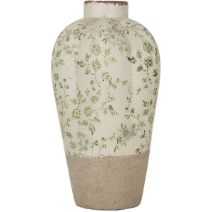 Clayre & Eef 6CE1936S Váza zelená Ø 17x29 cm Keramický venkovský styl