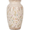 Clayre & Eef 6CE1941S Váza keramická béžová květinová Ø 16x27 cm