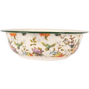 Clayre & Eef 6EM0003 Dekorativní miska smaltovaná béžovo-zelená Ø 30 cm 3000 ml