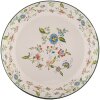 Clayre & Eef 6EM0005 Dekorativní smaltovaný talíř Ø 30 cm béžově zelený Vintage
