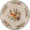 Clayre & Eef 6EM0006 Dekorativní talíř smaltovaný béžovo-zelený Ø 30 cm