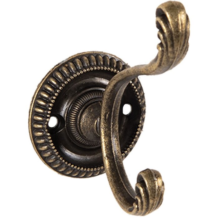 Clayre & Eef 6Y5723 Nástěnný háček Iron Antique Brown 4x6x7 cm