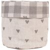 Clayre & Eef LVT50G Koš na chléb béžový šedý bavlněný Ø 15x16 cm kulatý