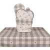 Clayre & Eef LVT50G Koš na chléb béžový šedý bavlněný Ø 15x16 cm kulatý