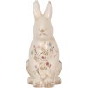 Clayre & Eef 6CE1958L Dekorativní keramický králík 16x12x28 cm béžovo-růžový
