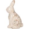Clayre & Eef 6CE1958L Dekorativní keramický králík 16x12x28 cm béžovo-růžový