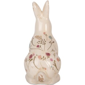 Clayre & Eef 6CE1958M Dekorativní králík béžovo-růžová keramika 13x10x21 cm