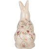 Clayre & Eef 6CE1958M Dekorativní králík béžovo-růžová keramika 13x10x21 cm