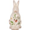 Clayre & Eef 6CE1960M Dekorativní králík Keramika béžová červená 13x10x21 cm