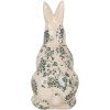 Clayre & Eef 6CE1955M Dekorativní králík béžový zelený květinový vzor 13x10x21 cm