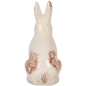 Clayre & Eef 6CE1957M Dekorativní králík béžovo-růžový 13x10x21 cm Keramika