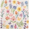 Clayre & Eef 73074 Papírové ubrousky květinový vzor 33x33 cm bílé růžové žluté zelené