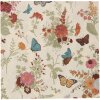 Clayre & Eef 73081 Papírové ubrousky 33x33 cm Béžová Růžový květinový motiv