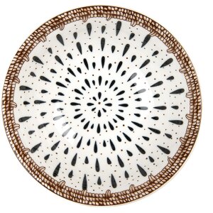 Clayre & Eef 6CEBO0167 Miska bílo-hnědá Ø 16x5 cm 350 ml česká keramika