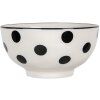 Clayre & Eef 6CEBO0195 Keramická miska bílá černá Ø 11x6 cm 125 ml