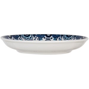 Clayre & Eef 6CEDP0166 Talíř Ø 21 cm White Blue Bohemian Breakfast Ceramic
