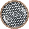 Clayre & Eef 6CEDP0168 Talíř Ø 21 cm boho design keramický bílo-černý