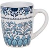 Clayre & Eef 6CEMU0166 Hrnek bílý modrý keramický Boho 300 ml 12x8x10 cm