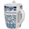 Clayre & Eef 6CEMU0166 Hrnek bílý modrý keramický Boho 300 ml 12x8x10 cm