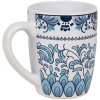 Clayre & Eef 6CEMU0166 Hrnek bílý modrý keramický Boho 300 ml 12x8x10 cm