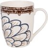 Clayre & Eef 6CEMU0169 Hrnek bílý hnědý 12x8x10 cm 300 ml Boho styl