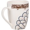 Clayre & Eef 6CEMU0169 Hrnek bílý hnědý 12x8x10 cm 300 ml Boho styl