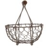 Clayre & Eef 6Y5705 Koš hnědý Ø 14x7/17 cm Železný venkovský styl