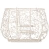 Clayre & Eef 6Y5711 Koš bílý železný 24x14x16/28 cm venkovský styl