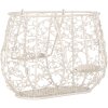 Clayre & Eef 6Y5711 Koš bílý železný 24x14x16/28 cm venkovský styl