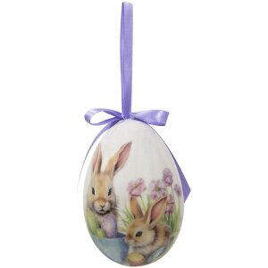 Clayre & Eef 65911 Dekorace závěsná sada vajíček 6 Ø 7x10 cm Velikonoční design zvířecí motivy