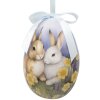 Clayre & Eef 65911 Dekorace závěsná sada vajíček 6 Ø 7x10 cm Velikonoční design zvířecí motivy