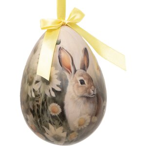 Clayre & Eef 65915 Dekorace přívěsek na vajíčka 2 Ø 11x15 cm venkovský styl zajíček