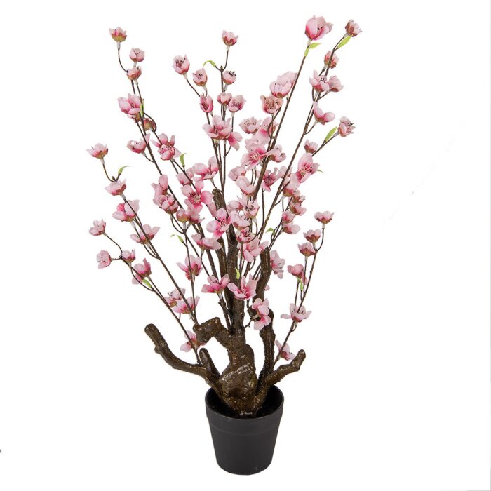 Clayre & Eef 6PL0372 Dekorativní stromek růžový 18x18x70 cm plastový