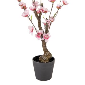 Clayre & Eef 6PL0373 Dekorativní stromek s třešňovými květy růžovo-hnědý 10x10x48 cm