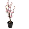 Clayre & Eef 6PL0373 Dekorativní stromek s třešňovými květy růžovo-hnědý 10x10x48 cm